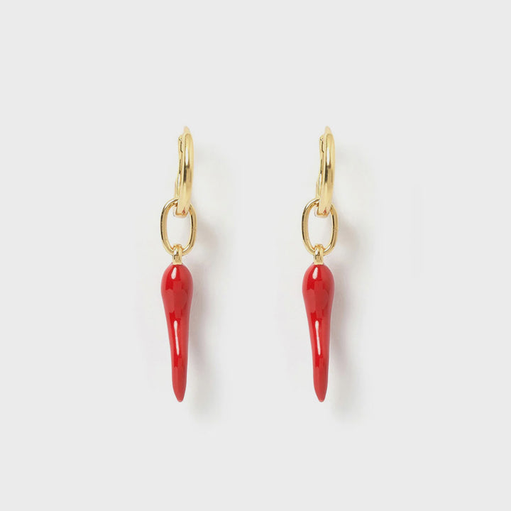 Arms Of Eve Cornicello Red Charm Earrings - Large