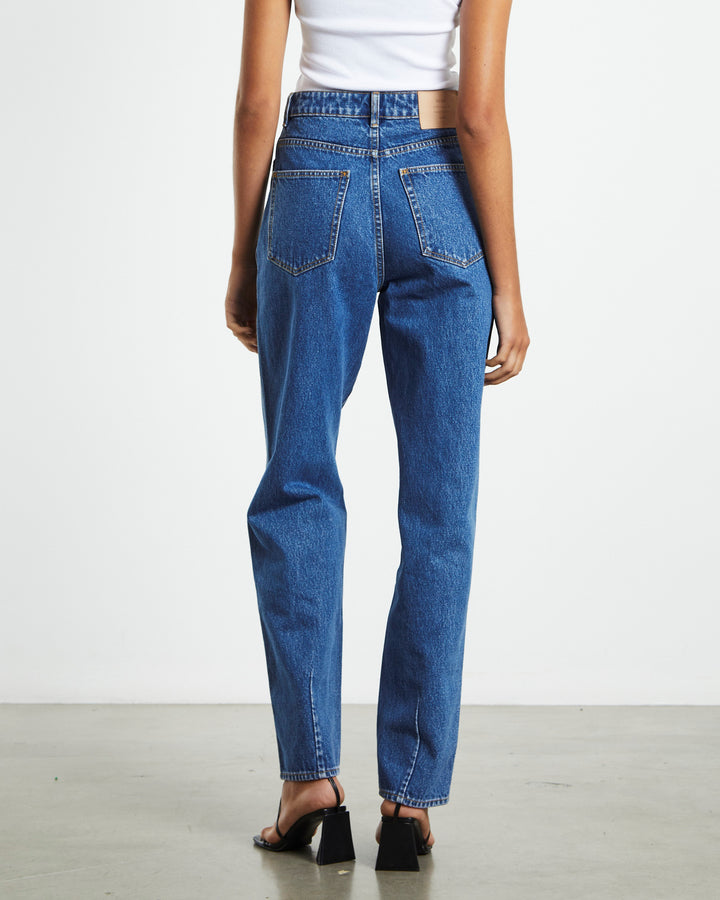 Neuw Denim Sade Baggy Crop Jean - 80s Blue - Mid Vintage Indigo