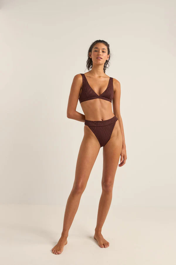 Rhythm Amazon Hi Banded Pant - Chocolate