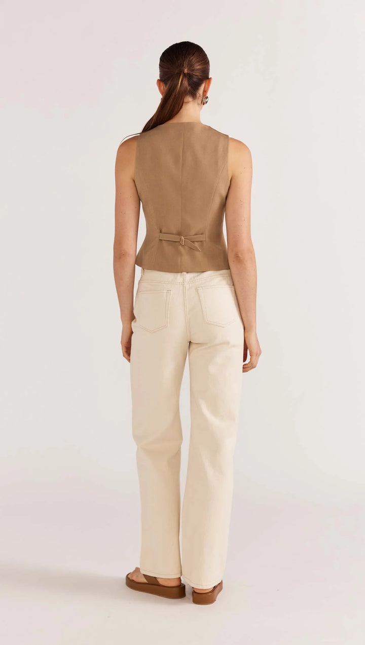 Staple The Label Plaza Vest- Camel