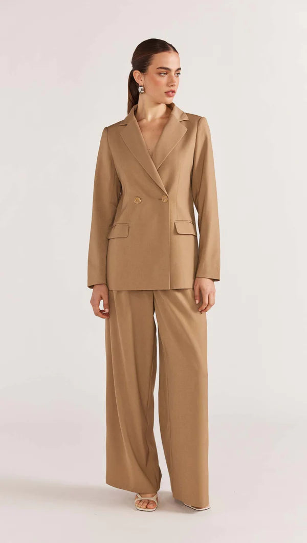 Staple The Label Plaza Wide Leg Pant- Camel