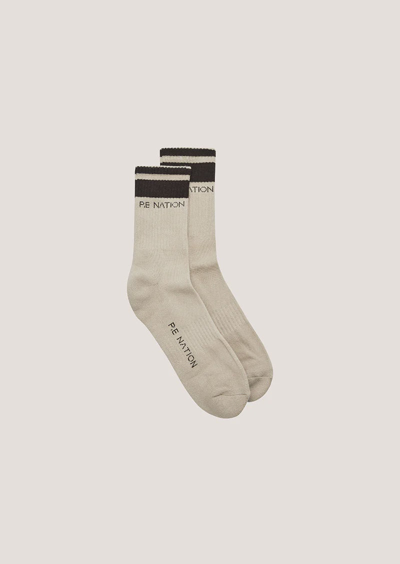P.E Nation Homage Sock - Biscuit/Licorice