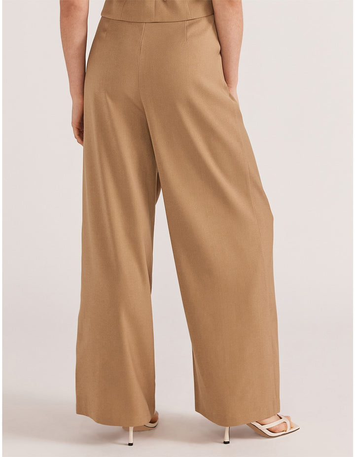 Staple The Label Plaza Wide Leg Pant- Camel