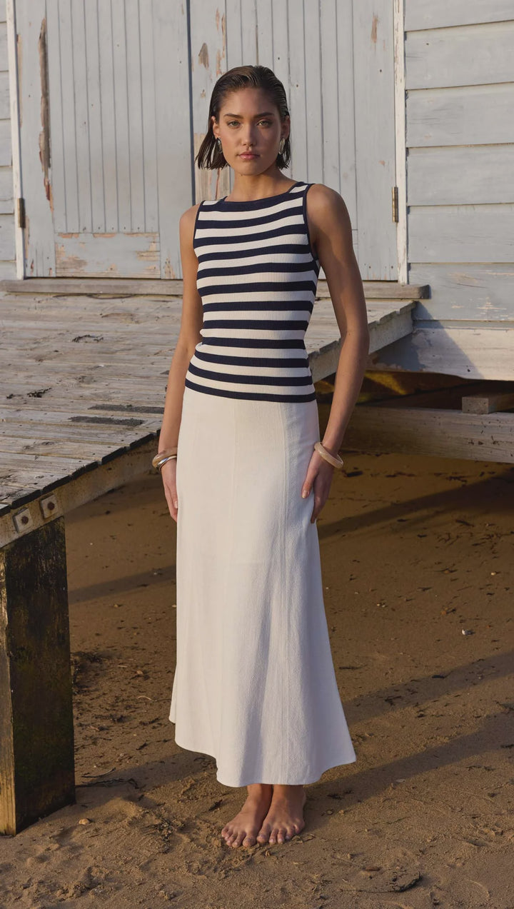 Staple The Label Loren Stripe Knit Tank - Navy/White