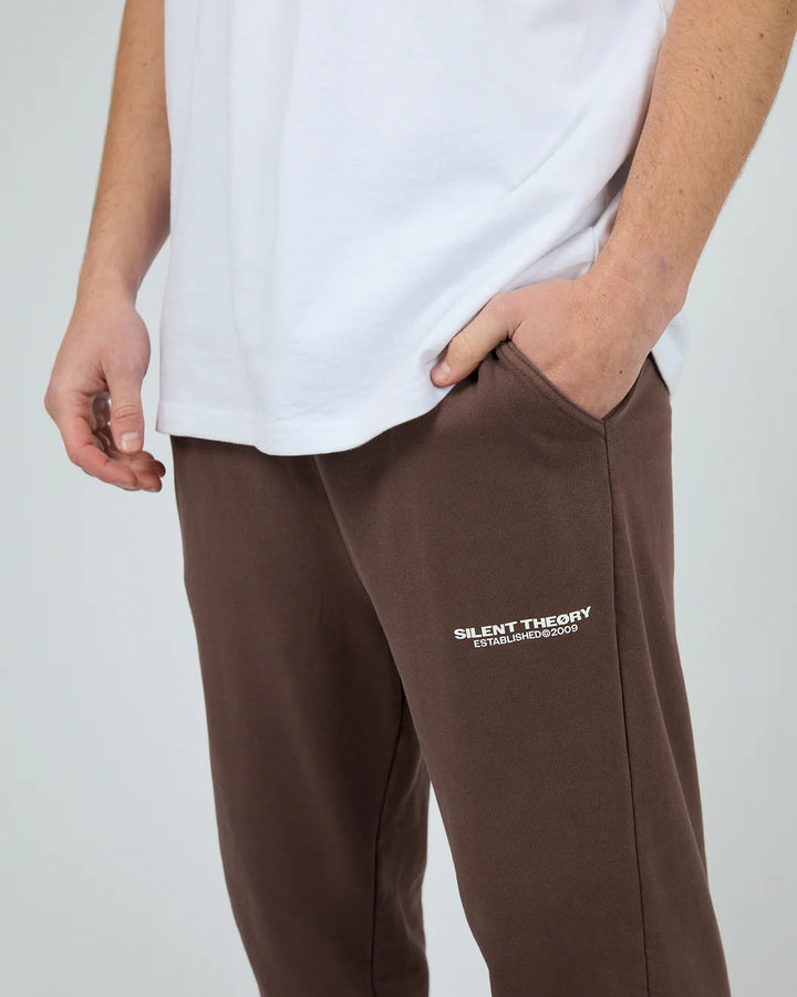 Silent Theory Essential Theory Trackpant - Chocolate
