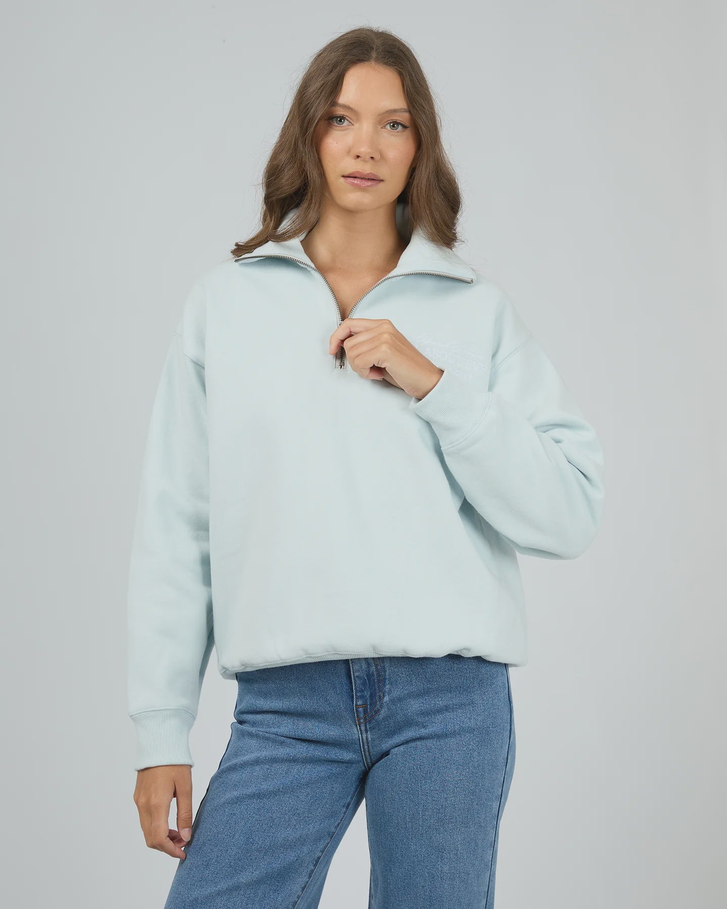 All About Eve Studio Relaxed 1/4 Zip - Cloud Blue – Birdie Blue
