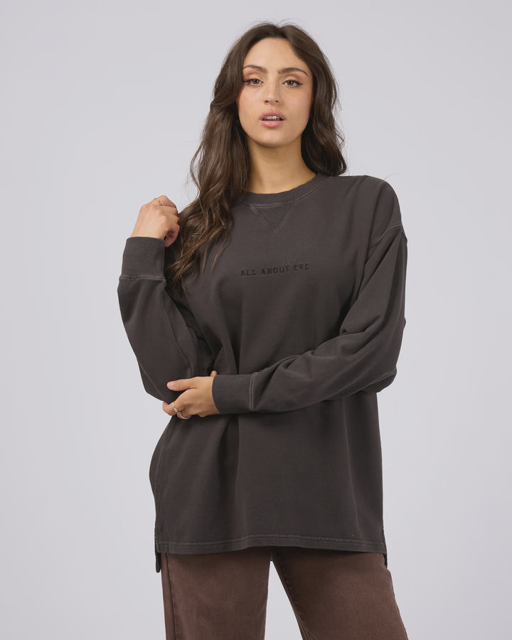 All About Eve AAE Washed Relaxed Crew - Washed Black