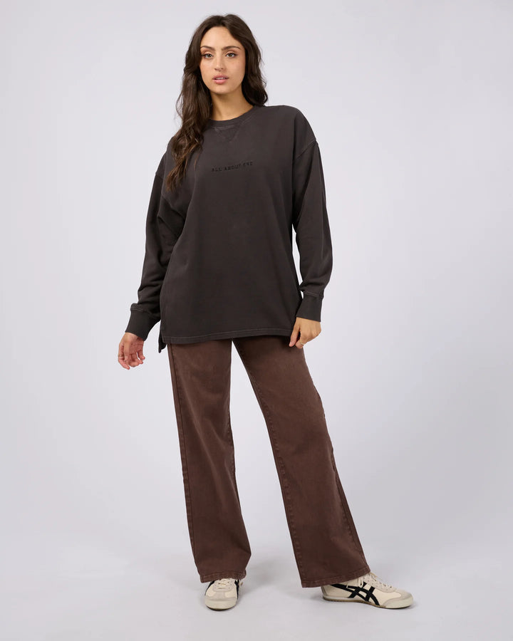 All About Eve AAE Washed Relaxed Crew - Washed Black