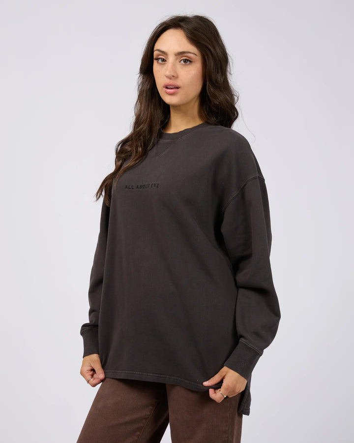 All About Eve AAE Washed Relaxed Crew - Washed Black