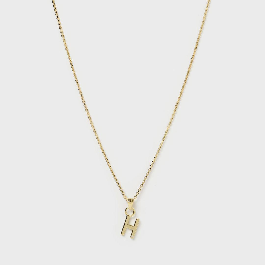 Arms Of Eve H Initial Gold Charm Necklace