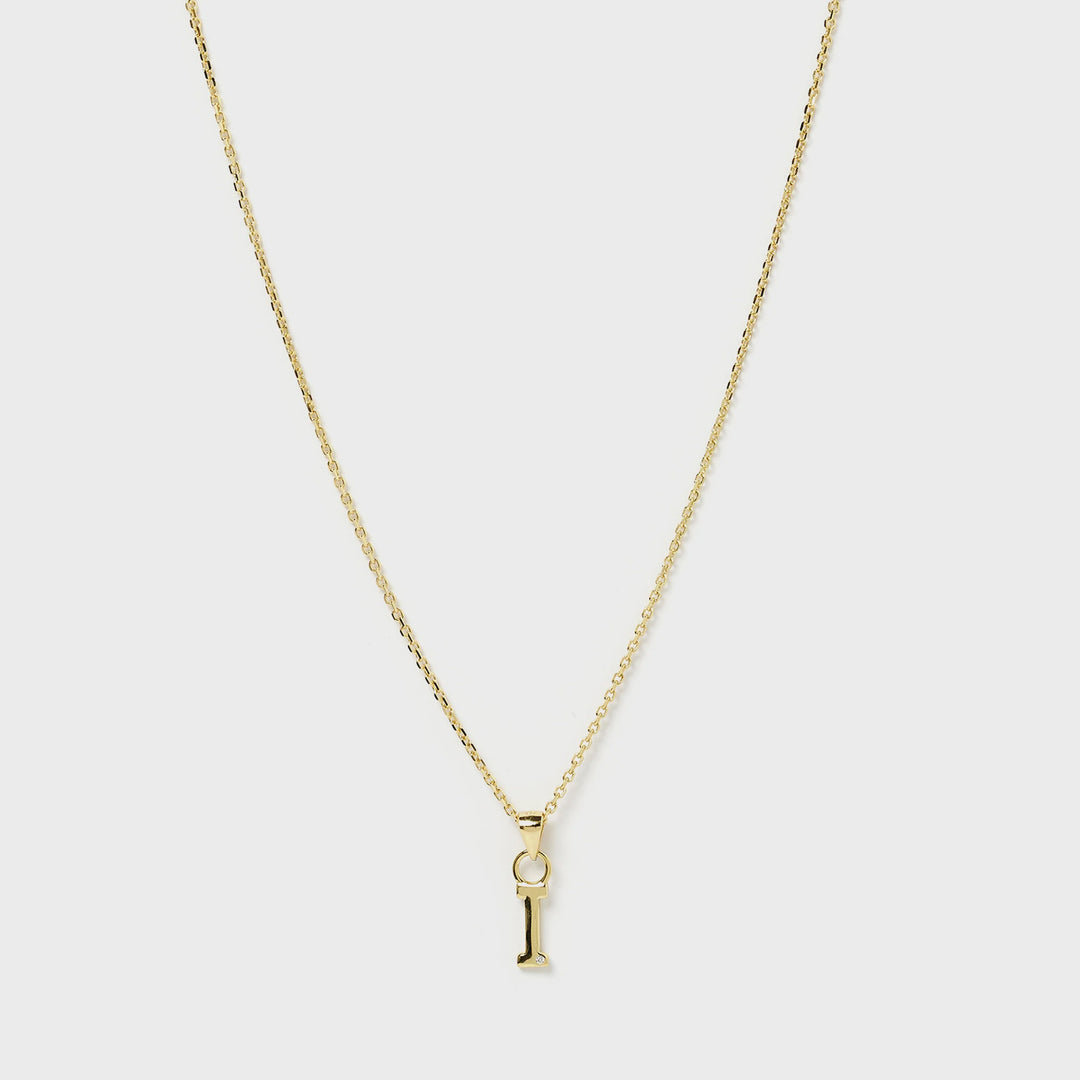 Arms Of Eve I Initial Gold Charm Necklace