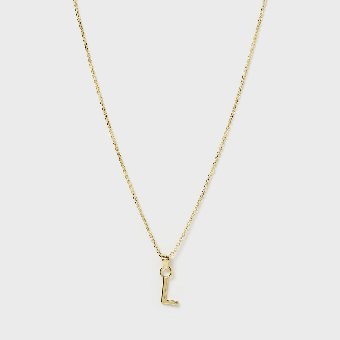 Arms Of Eve L Initial Gold Charm Necklace
