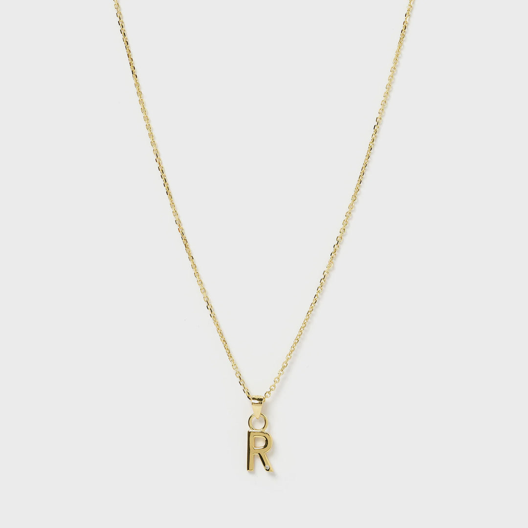 Arms Of Eve R Initial Gold Charm Necklace
