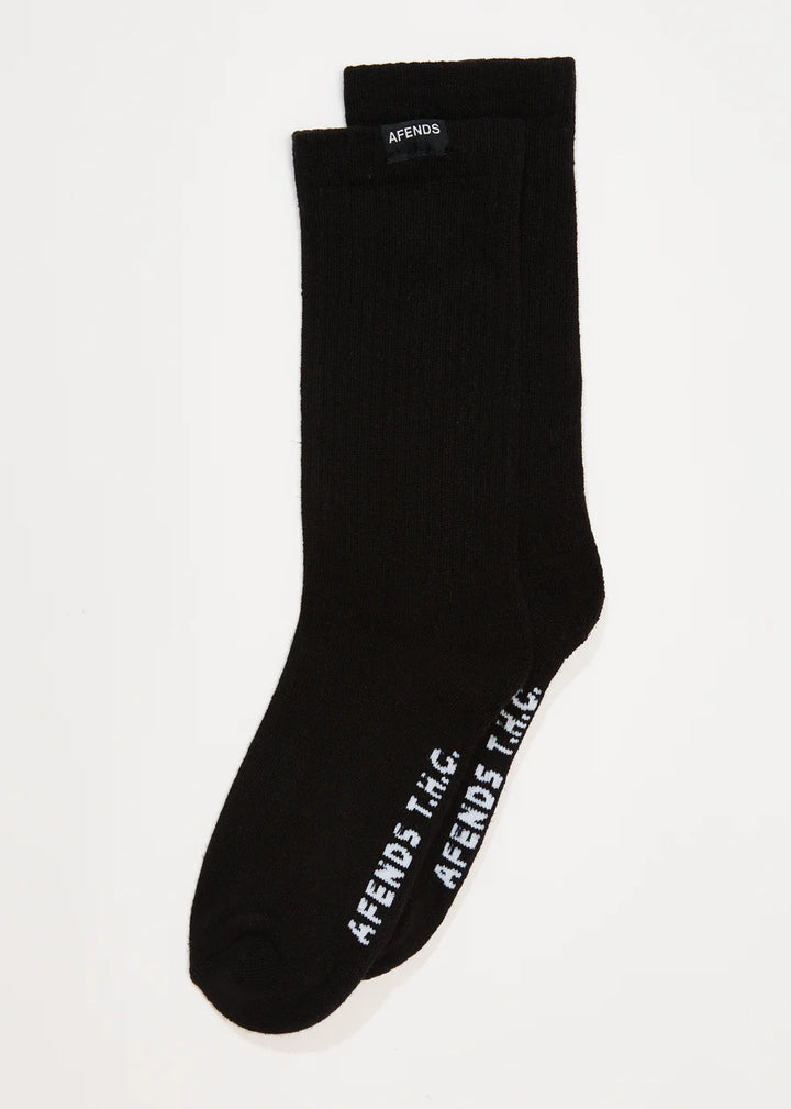 Afends Everyday Hemp Socks One Pack -Black