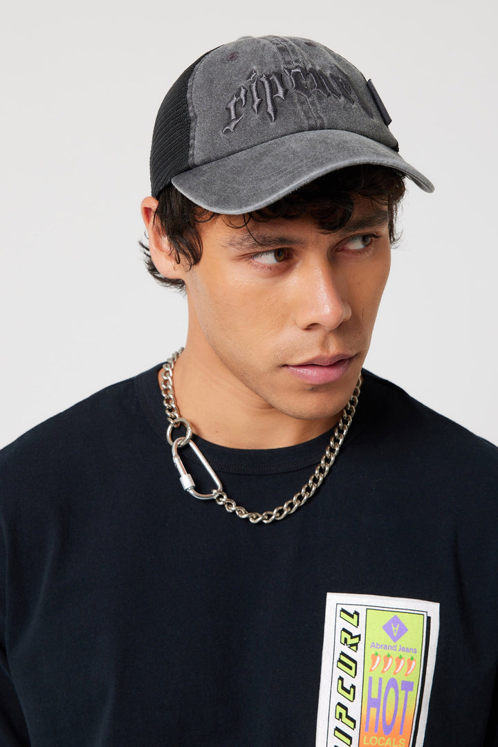 Abrand X Ripcurl Collab Hot Locals Cap - Bazza - Washed Black