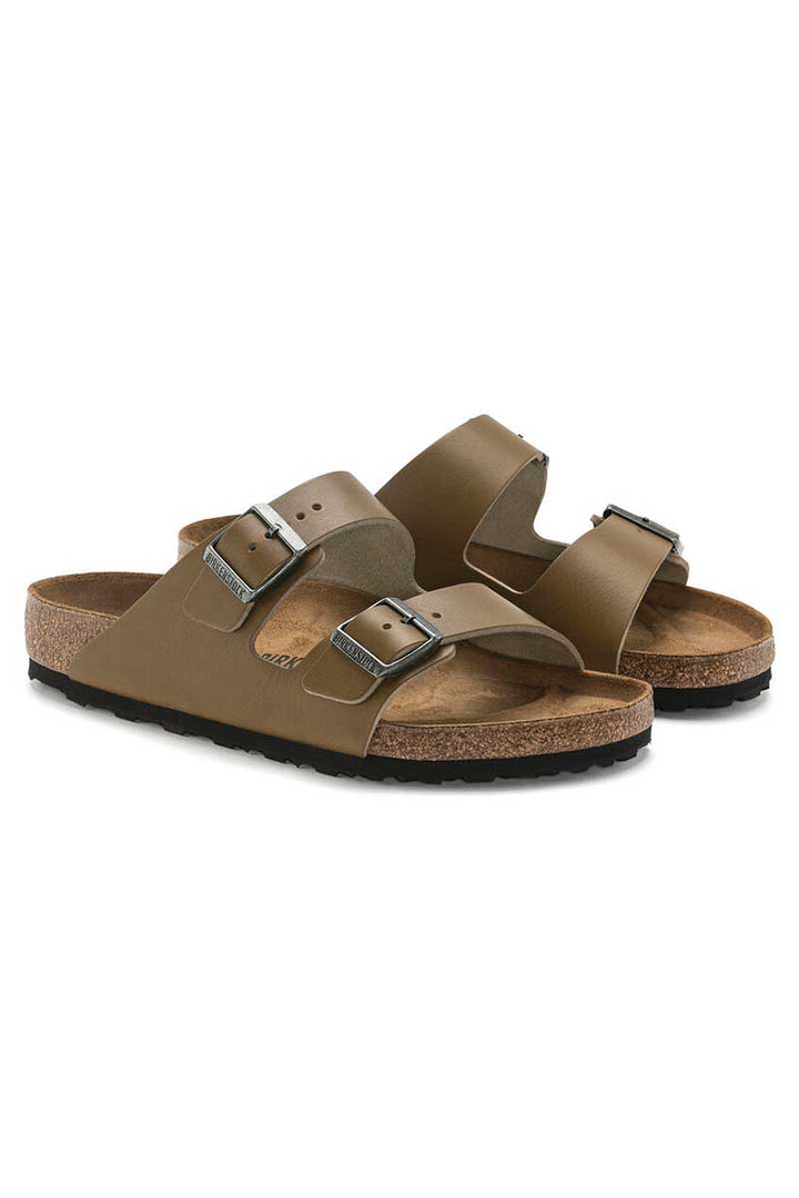 Birkenstock Arizona Vintage Wood Faded Khaki Natural Leather Regular