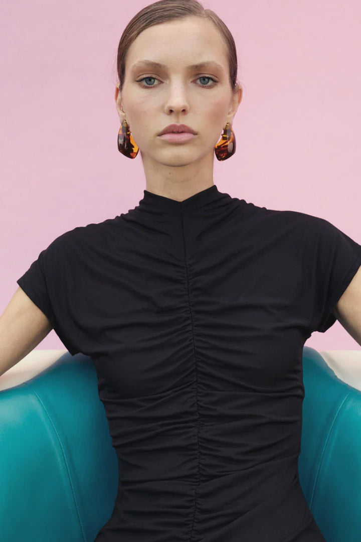 Suboo Christy Mesh Cap Sleeve Dress - Black
