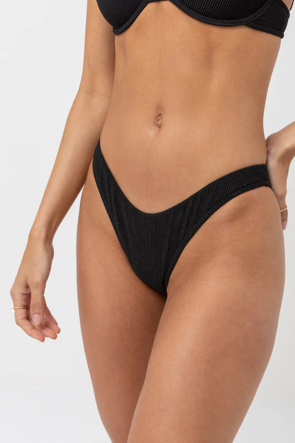 Rhythm Isla Rib Eco Hi Cut Pant-Black