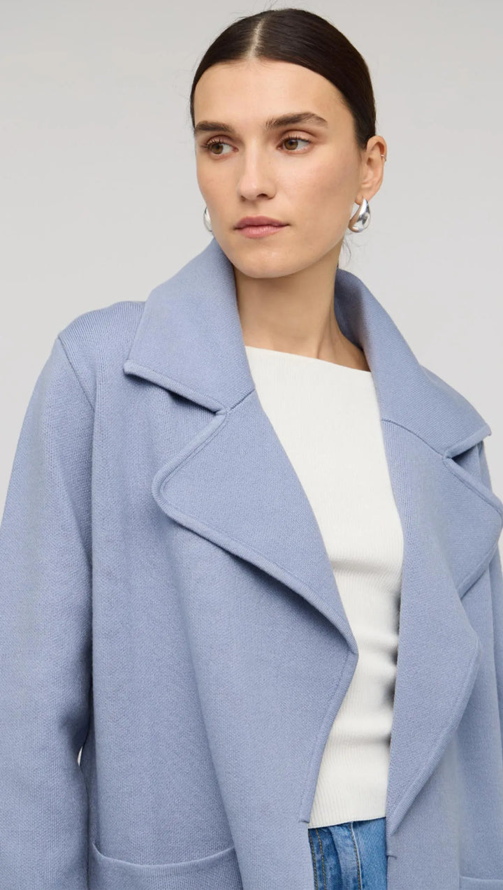 Staple The Label Core Coatigan - Dove/Blue