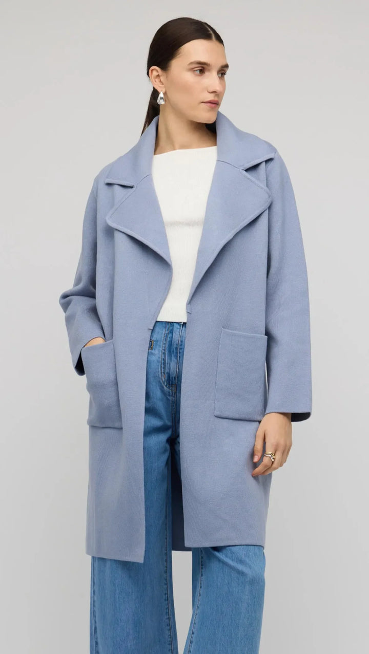 Staple The Label Core Coatigan - Dove/Blue