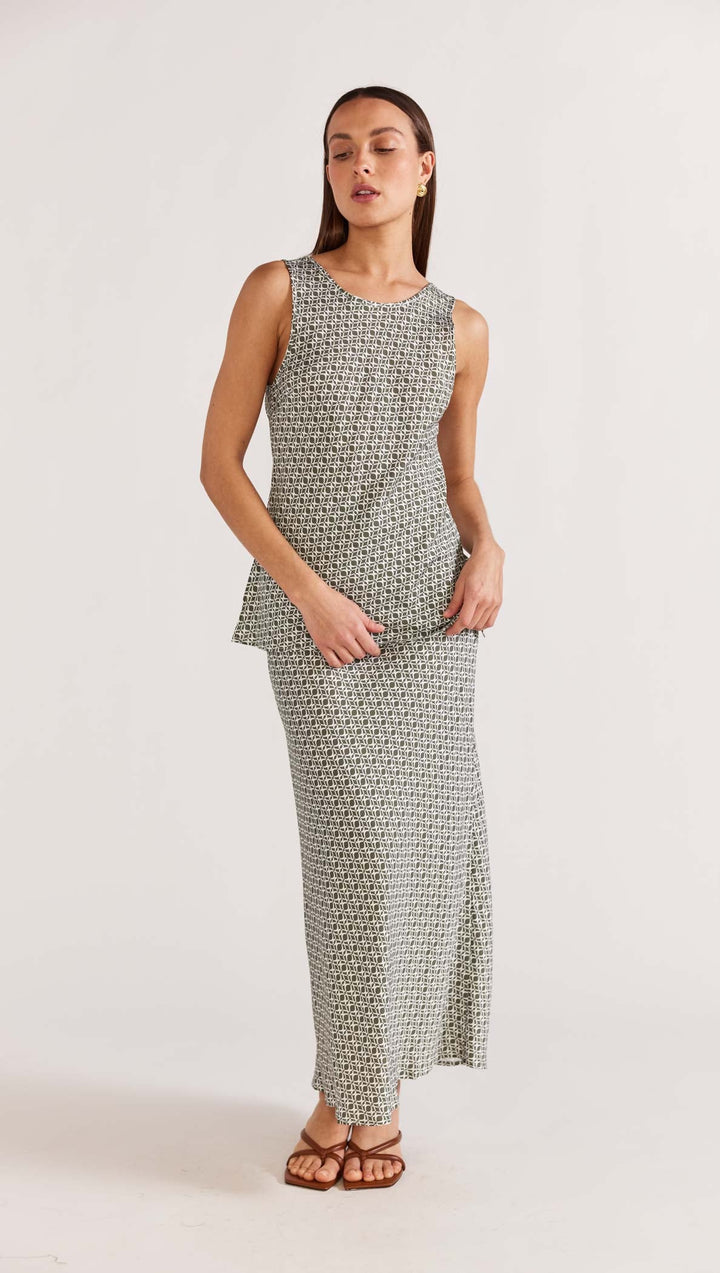 Staple The Label Cyprus Bias Skirt - Sage