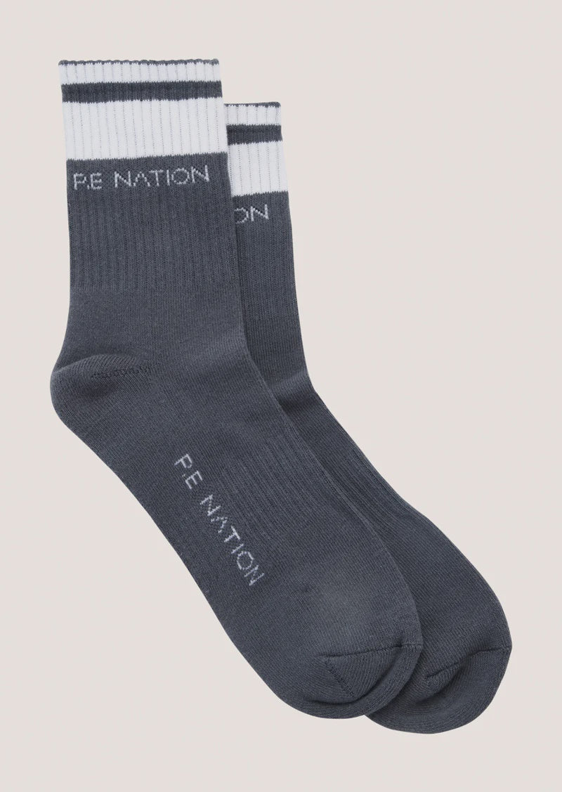 P.E Nation Homage Sock - Marine Blue/Optic White