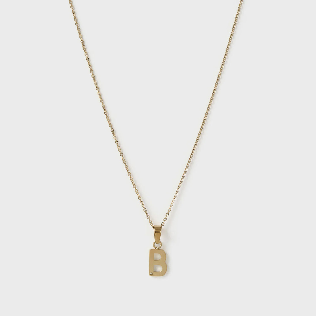Arms Of Eve B Initial Gold Charm Necklace