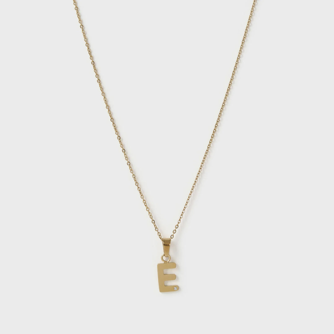 Arms Of Eve E Initial Gold Charm Necklace