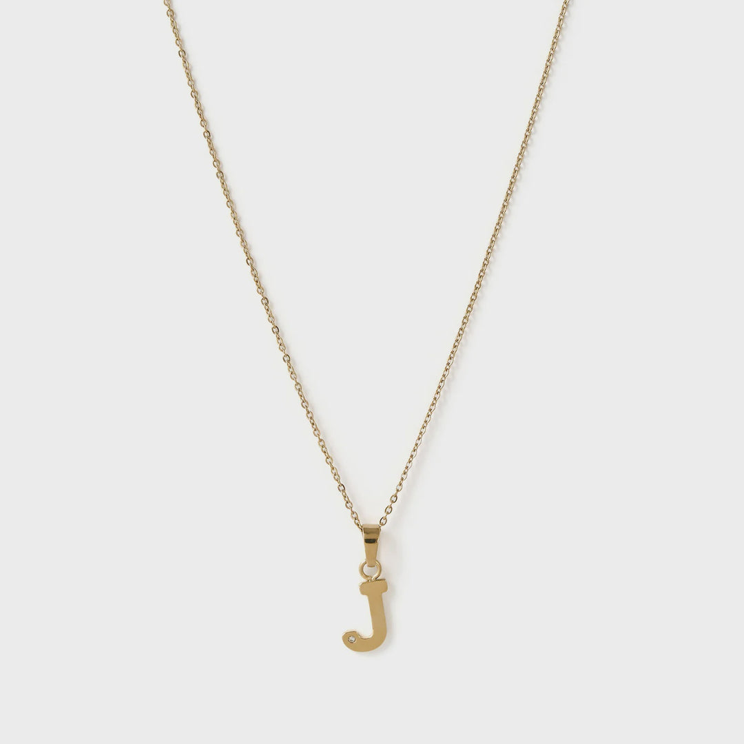 Arms Of Eve J Initial Gold Charm Necklace