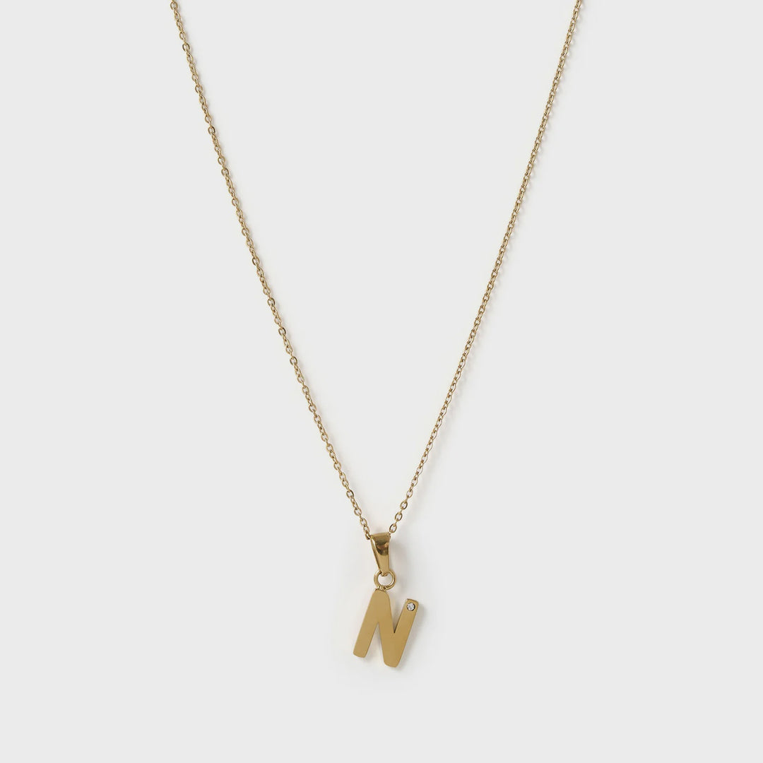 Arms Of Eve N Initial Gold Charm Necklace