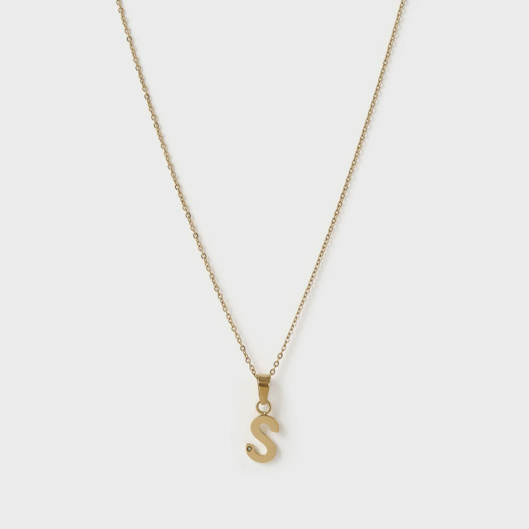 Arms Of Eve S Initial Gold Charm Necklace