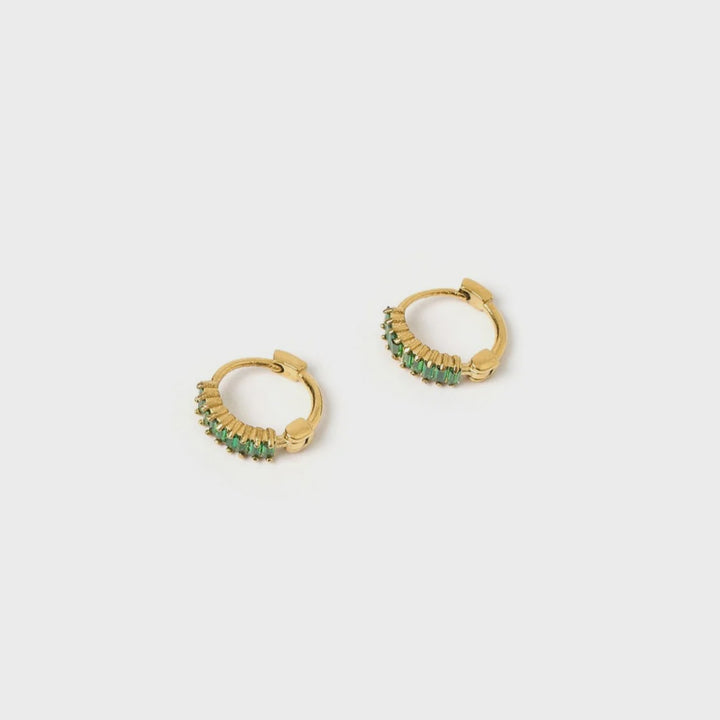 Arms Of Eve Khloe Gold Earrings - Emerald