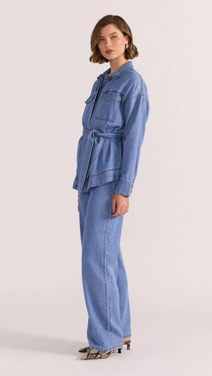 Staple The Label Lyla Shacket - Vintage/Blue