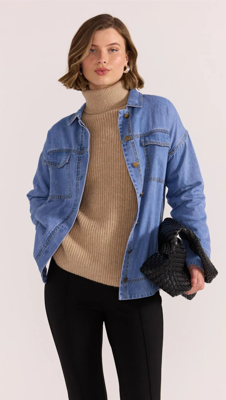 Staple The Label Lyla Shacket - Vintage/Blue