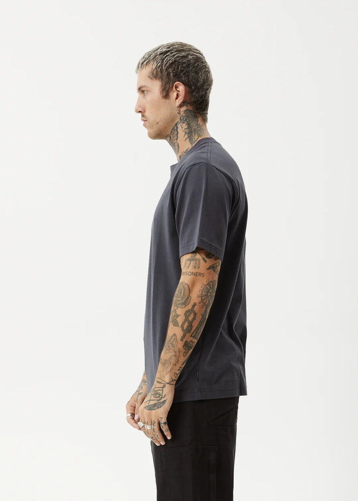 Afends Vinyl Retro Tee-Charcoal