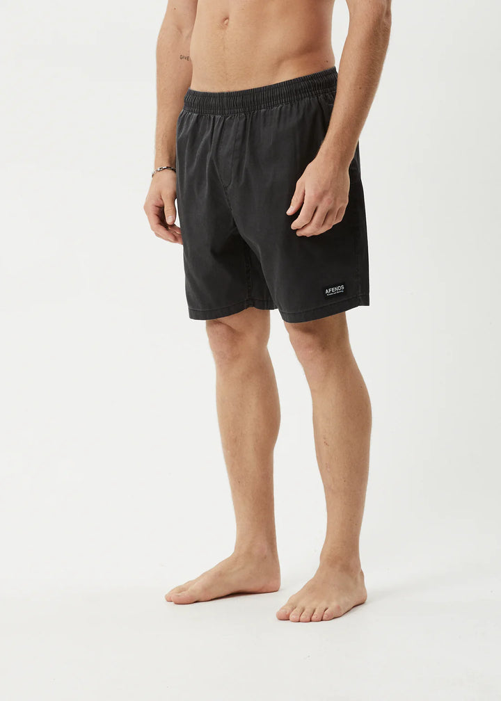 Afends Dopamine Swim Short 18"-Black Acid Wash