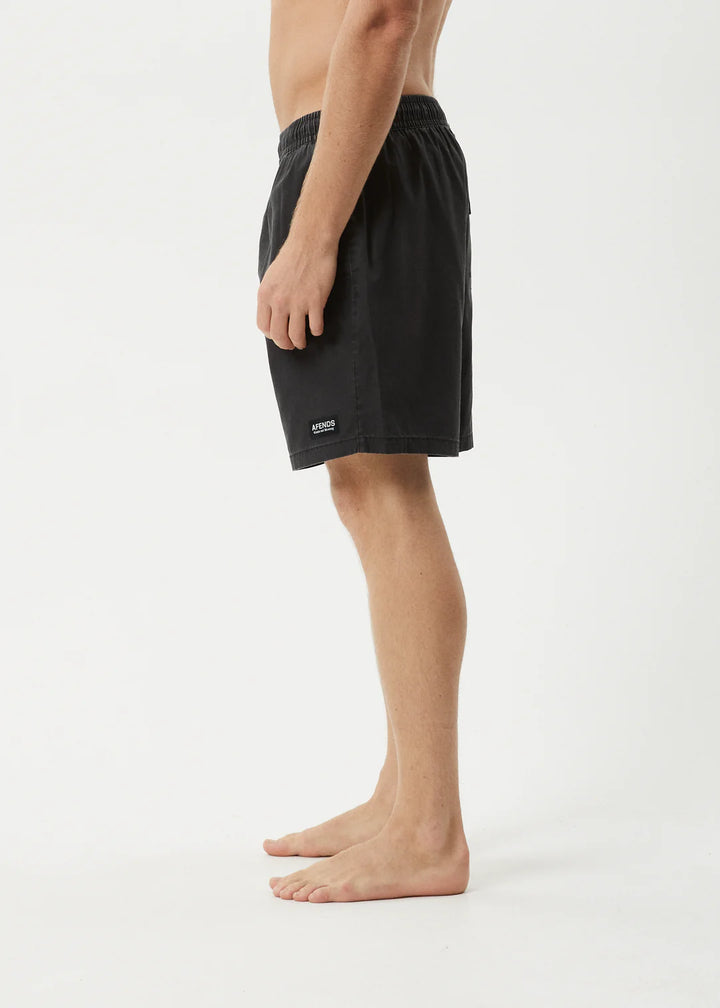Afends Dopamine Swim Short 18"-Black Acid Wash