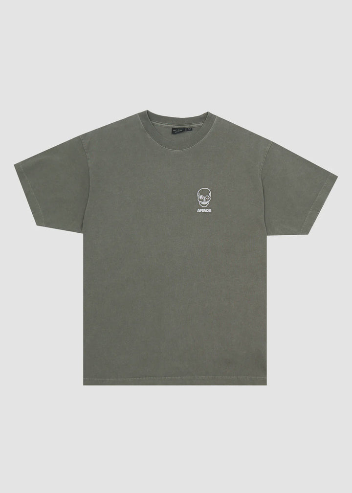 Afends Skeletor Boxy Tee-Washed Sycamore