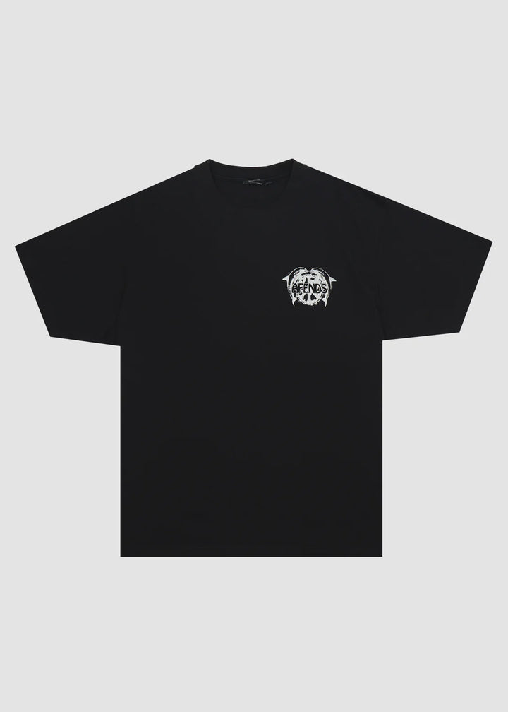 Afends Dolfends Boxy Tee-Black
