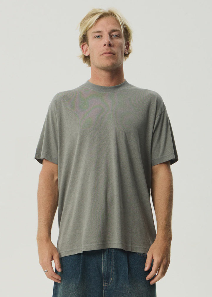 Afends Foundation Hemp Boxy Fit Tee-Washed Sycamore