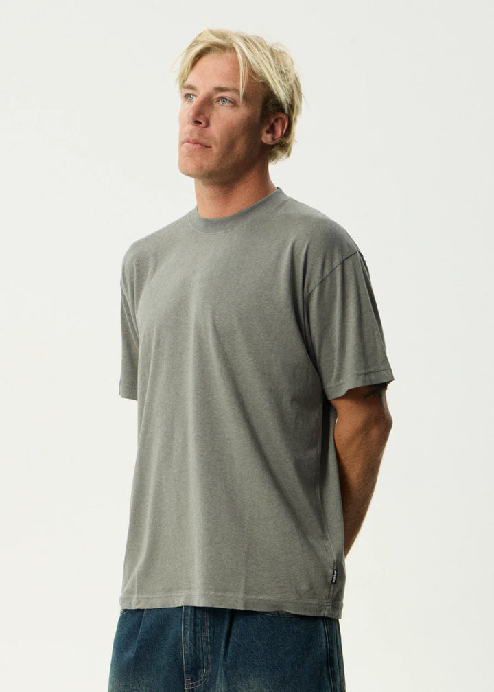 Afends Foundation Hemp Boxy Fit Tee-Washed Sycamore