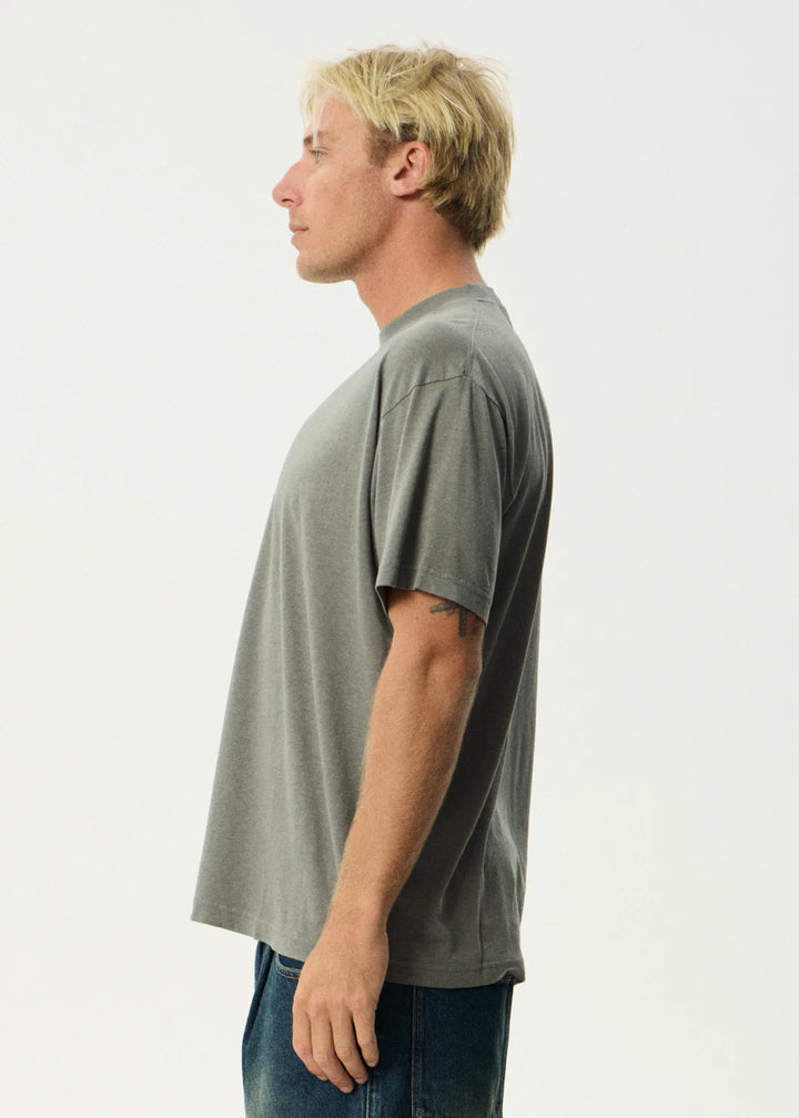 Afends Foundation Hemp Boxy Fit Tee-Washed Sycamore