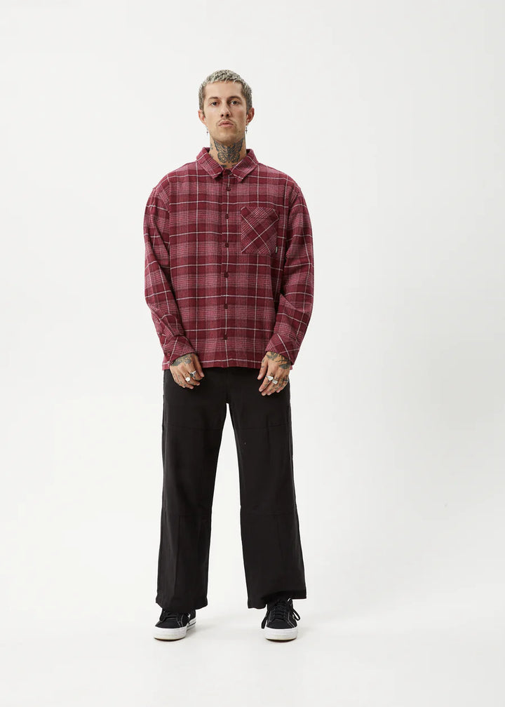 Afends Questions Recycled Flannel Shirt-Port