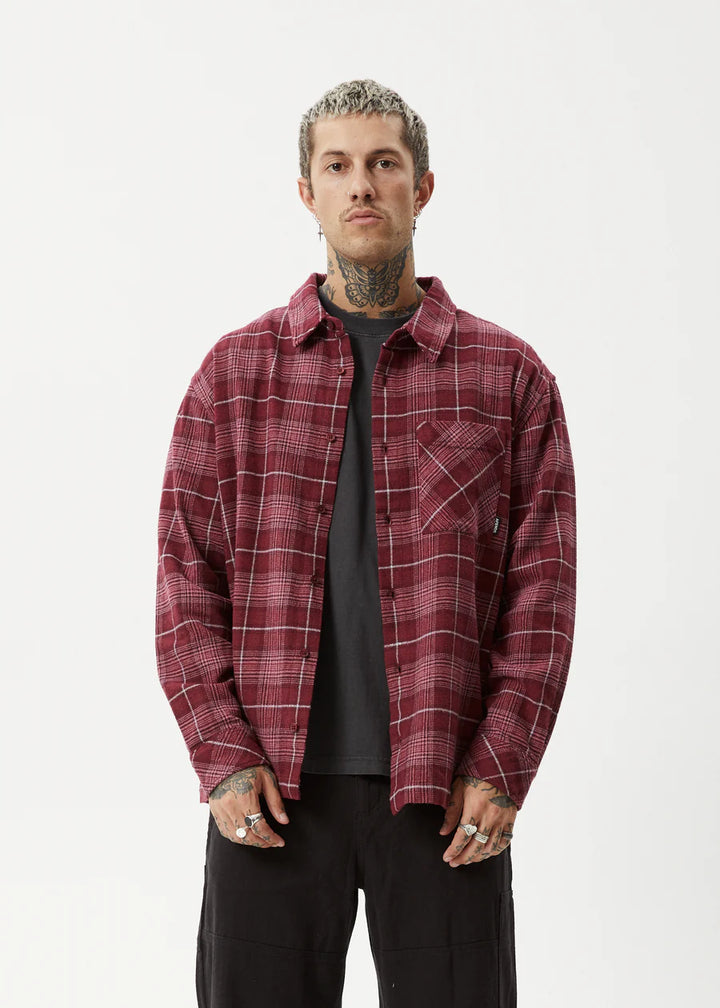 Afends Questions Recycled Flannel Shirt-Port