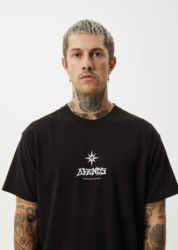 Afends Peace Out Recycled Boxy Fit Tee - Black