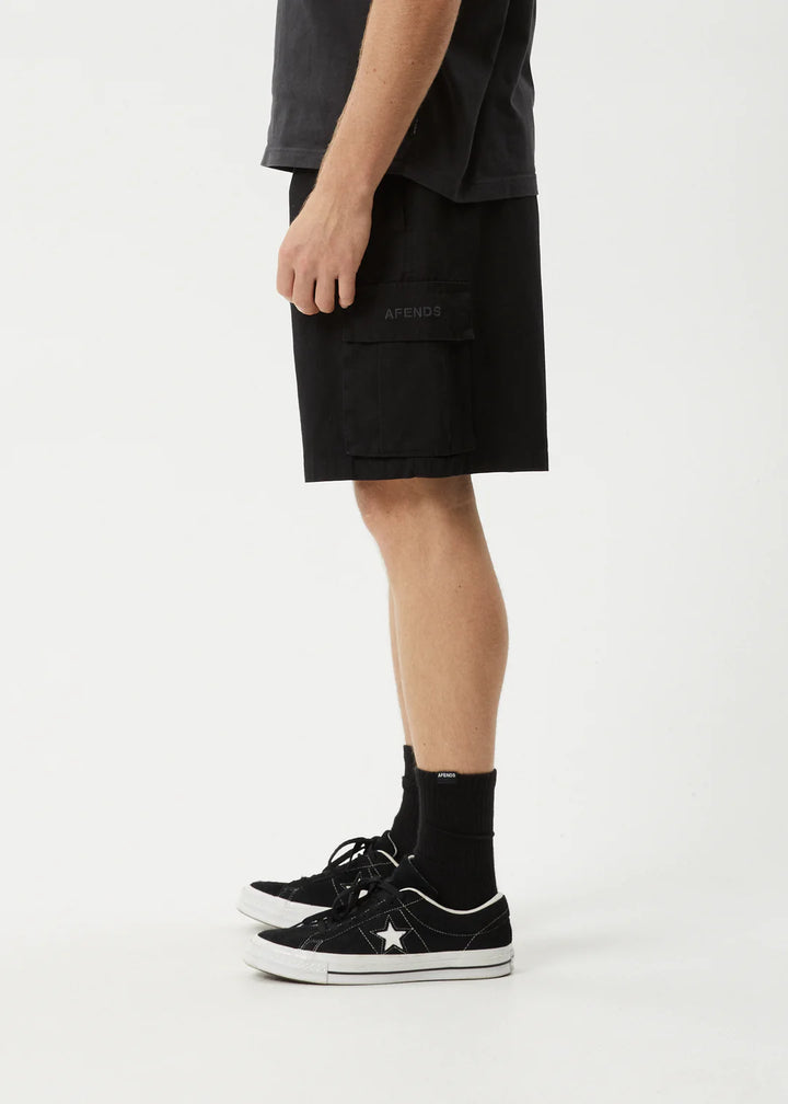 Afends Ripped Out 98 Oversized Cargo Short 20" - Black