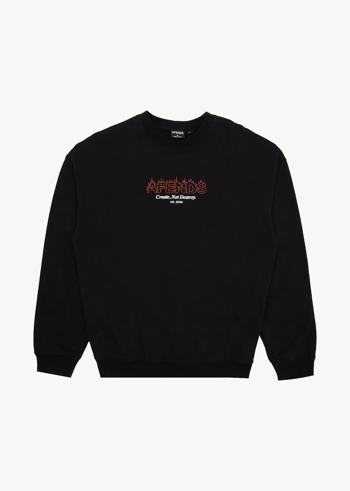 Afends Ember Crew Neck Jumper - Black