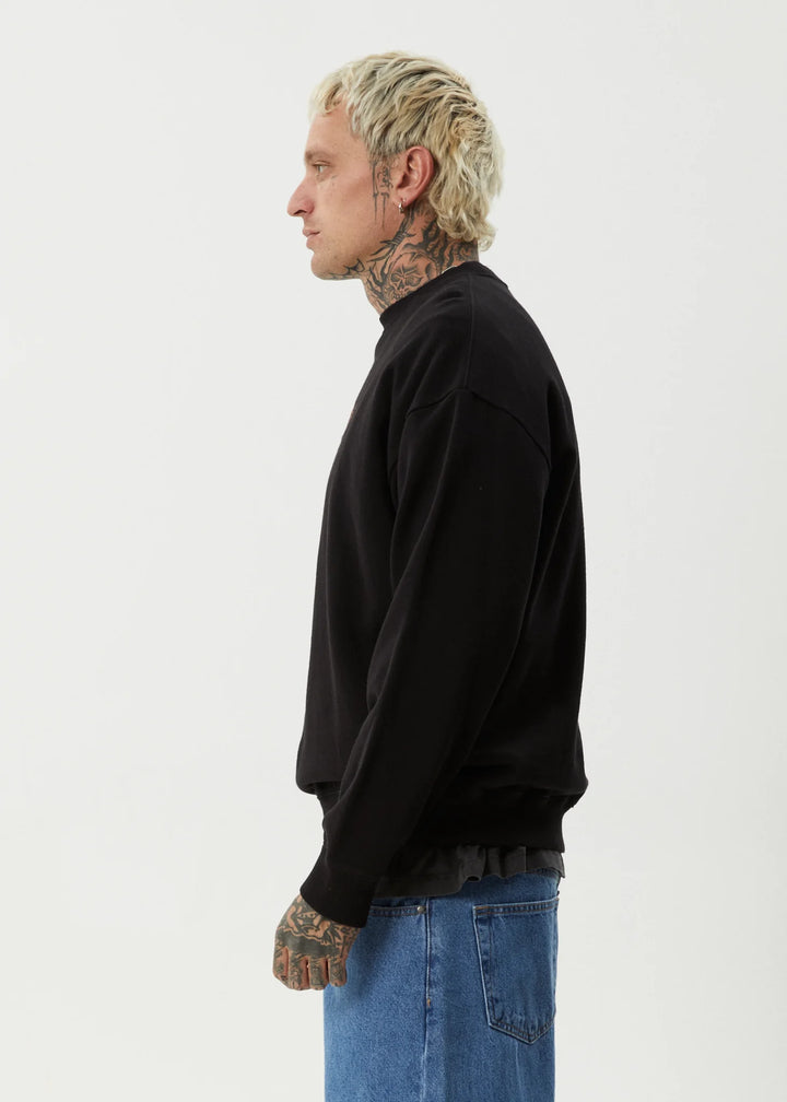 Afends Ember Crew Neck Jumper - Black