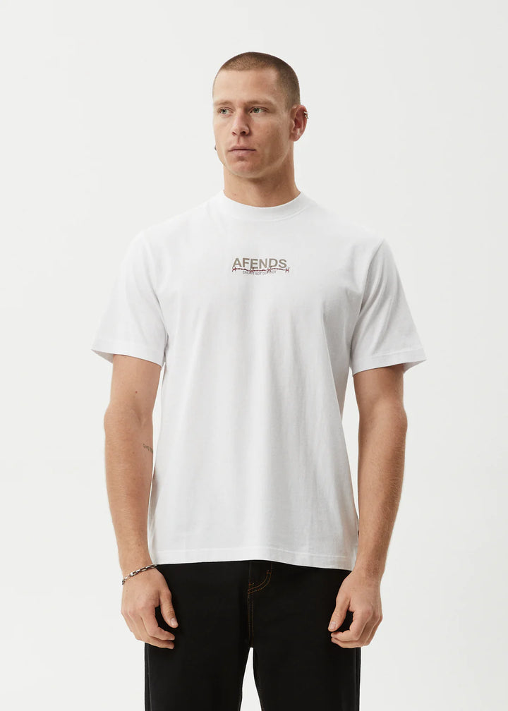 Afends Wired Recycled Retro Fit Tee - White