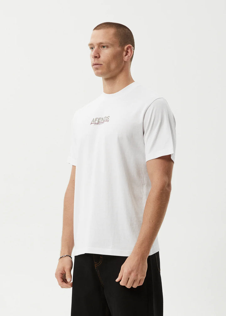 Afends Wired Recycled Retro Fit Tee - White